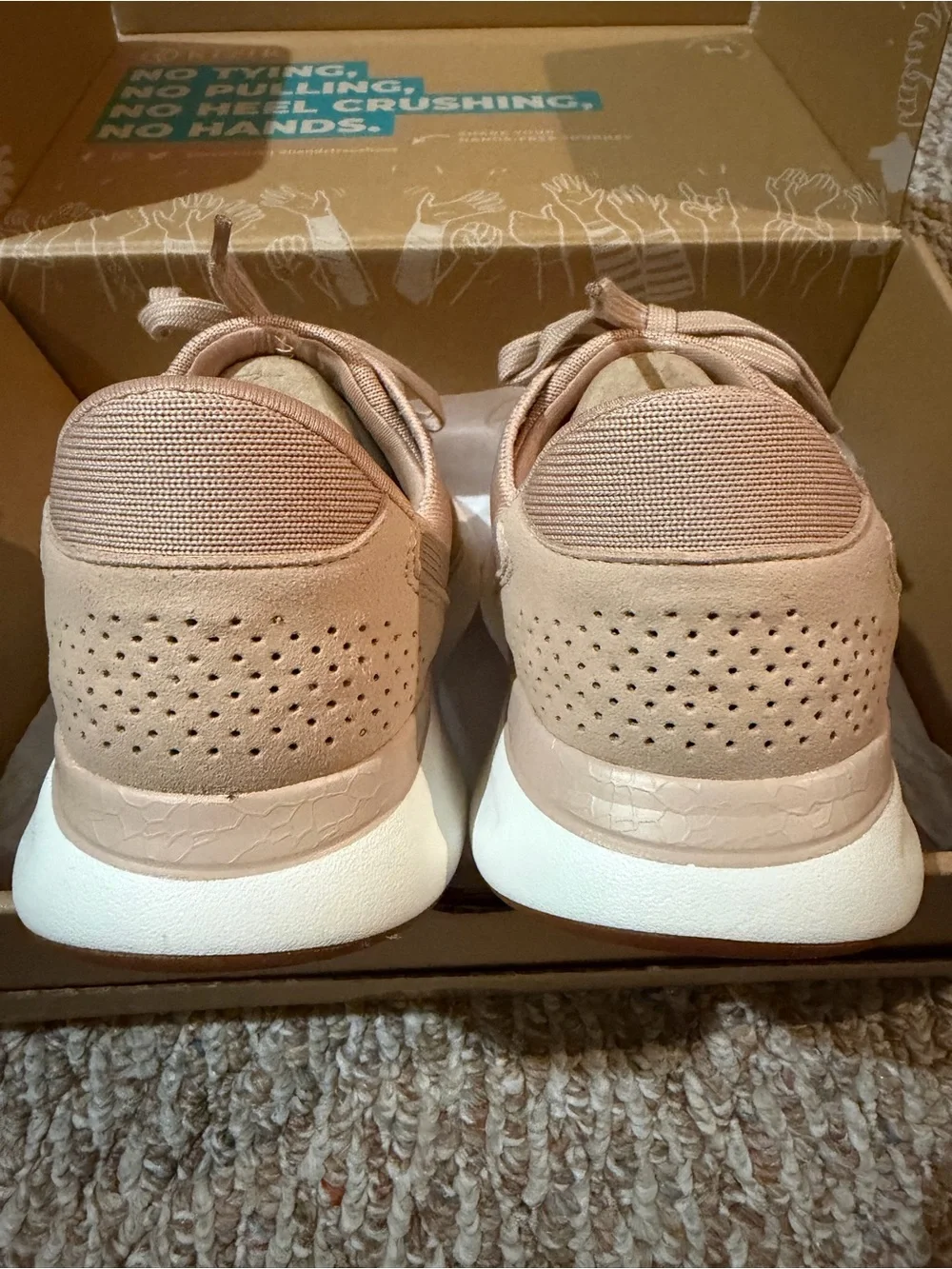 Kizik Women’s Hands-Free Lima Lightweight Knit Sneaker in Fawn
